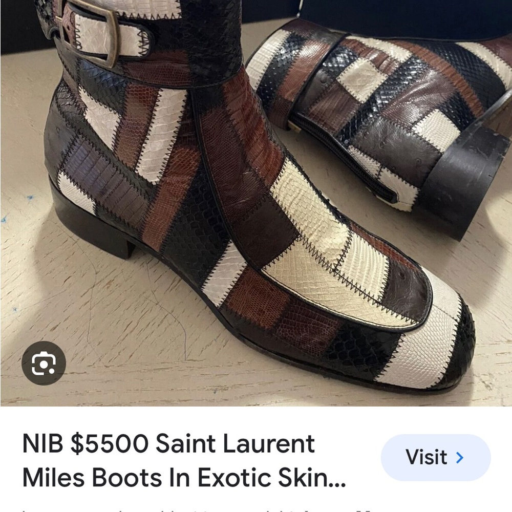 Saint Laurent Miles Exotic Skin Boots
